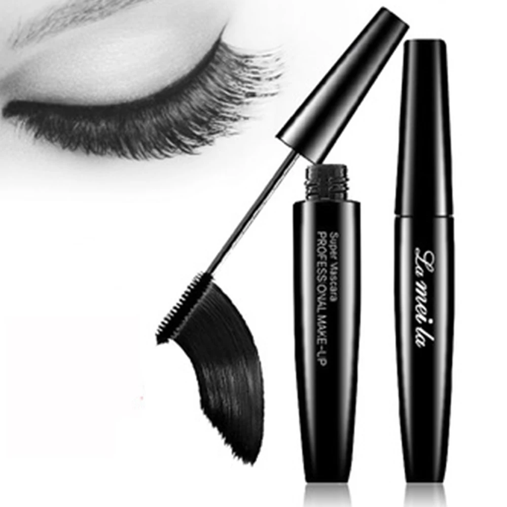 Тушь для ресниц 4D с шелковым волокном Водостойкая тушь 3D удлиняющая Черная