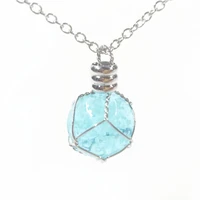 hand woven luminous necklace at night luminous glass new fashion pendant necklaces water wave chain bohemia geometric