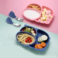 cattle baby silicone plate set feeding training bowl anti slip saucer suction assist weaning infant dish tableware bpa free