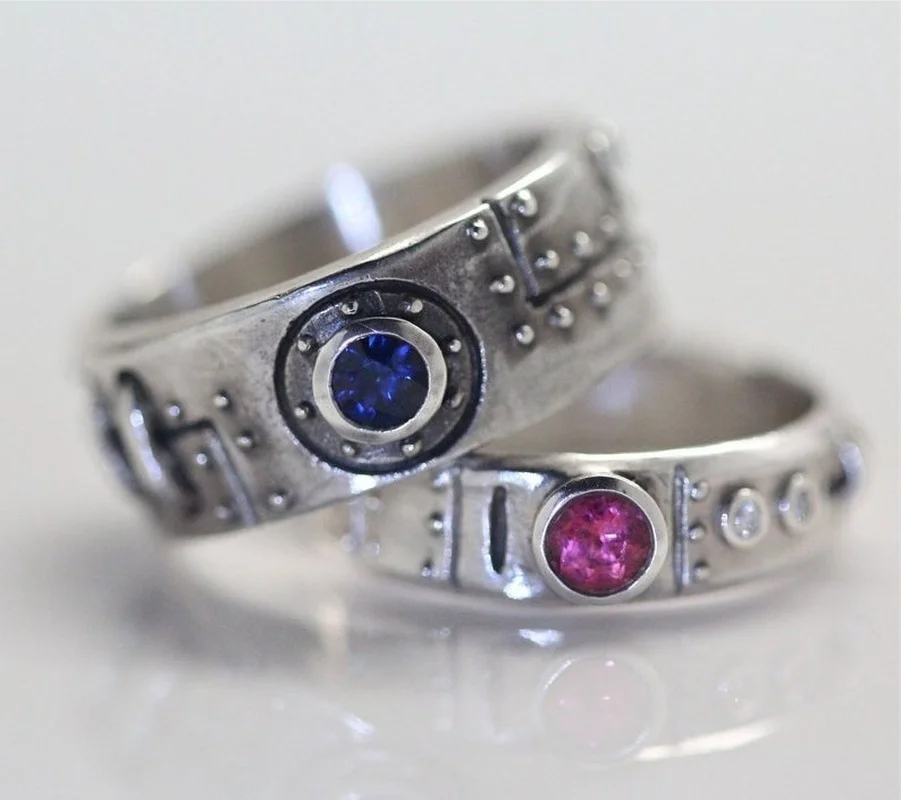 

2pcs Retro Pure Silver Engagement Wedding Anniversary Set Ring Size 6-10