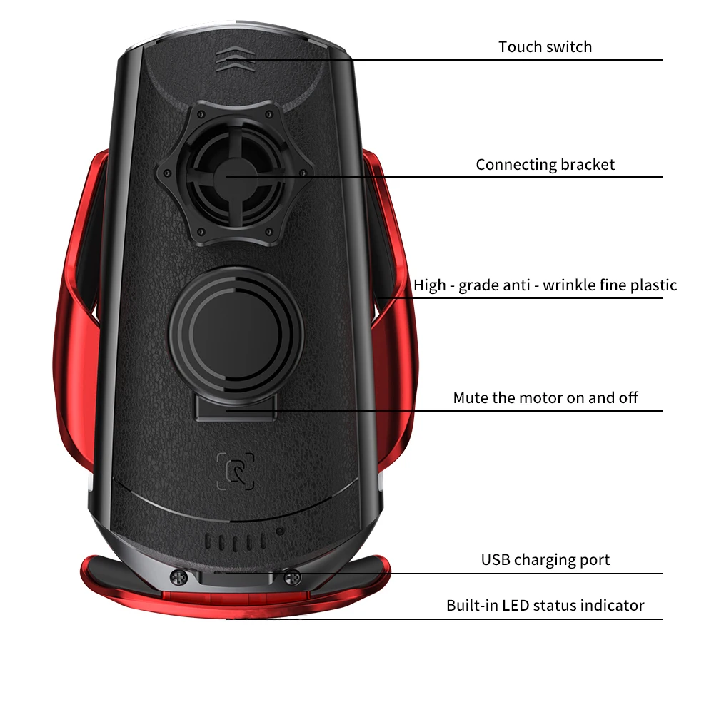 

Qi Wireless Car Charger Automatic Clamping 10W Car Wireless Charger For iPhone Xs Huawei LG Xiaomi SamsungS20 Infrared Induction