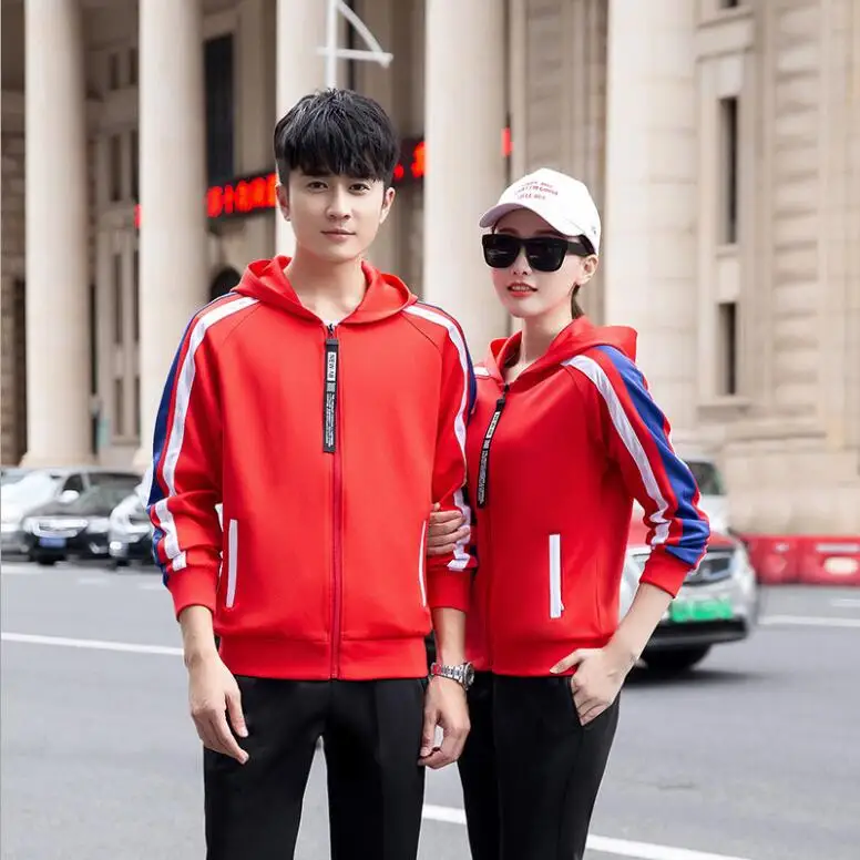Fitness Unisex Autumn winter couple sports casual   sportswear  running group activity school uniform Receiving awards suits enlarge