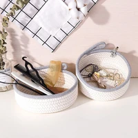 2 mini woven baskets round cotton rope basket little storage baskets for organizing for decor baby toy keys snack gifts