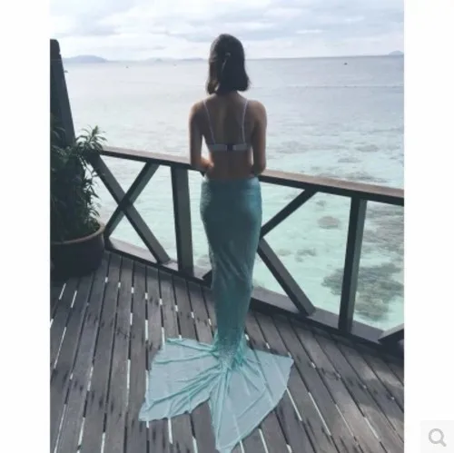 Мальдивские острова Бали праздничные длинные юбки одеяло хвост русалки разрез