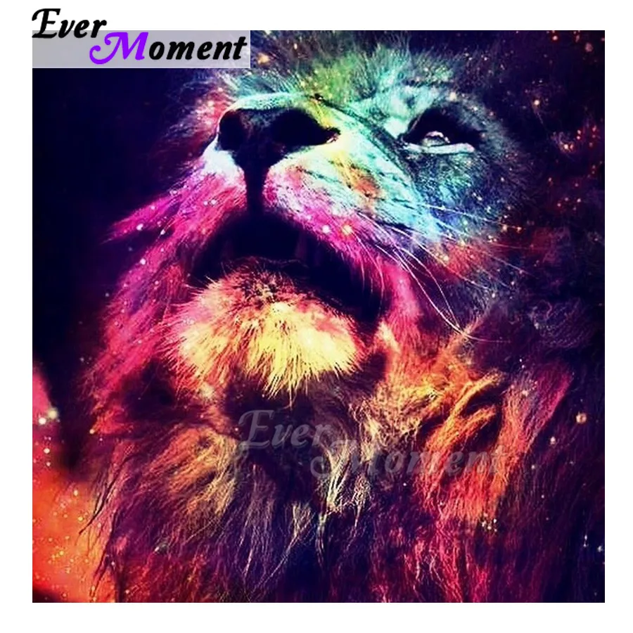 Ever Moment Алмазная картина красочное изображение льва полное квадратное сверло