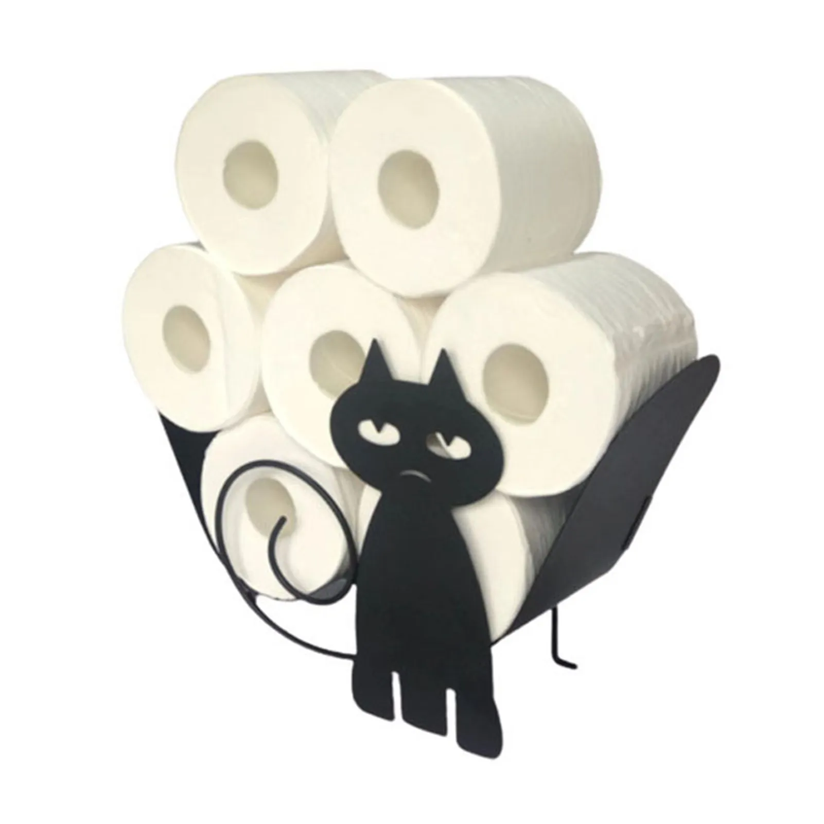 

Cat Decorative Toilet Paper Holder - Free-Standing Bathroom Tissue Storage Toilet Roll Holder Paper Bathroom Iron Storage