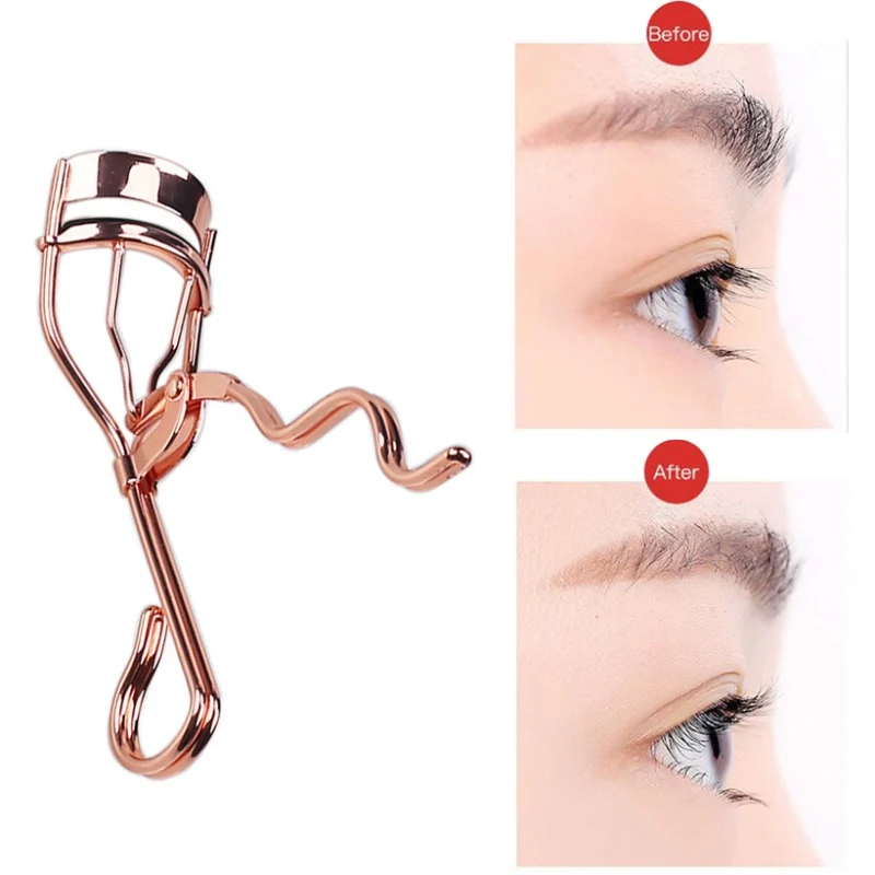 Розовое золото бигуди для ресниц прочный из углеродистой стали двойные линии