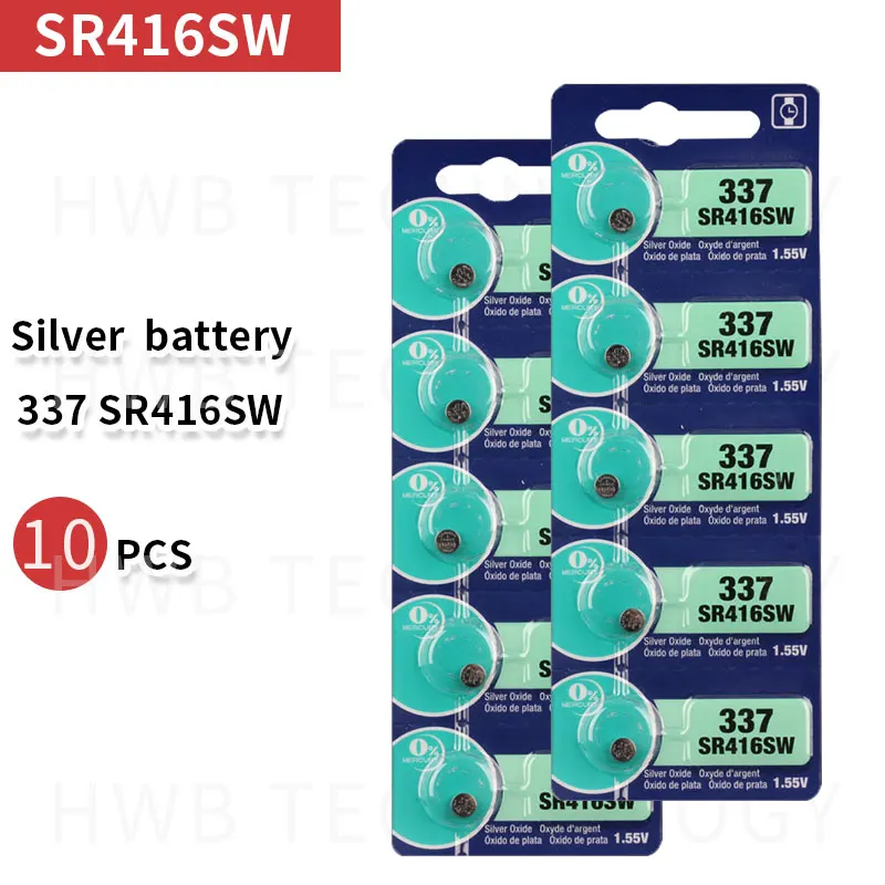 10X Новый долговечный 337 SR416SW 623 D337 V337 SP337 часы батарея Кнопка монета ячейка Сделано