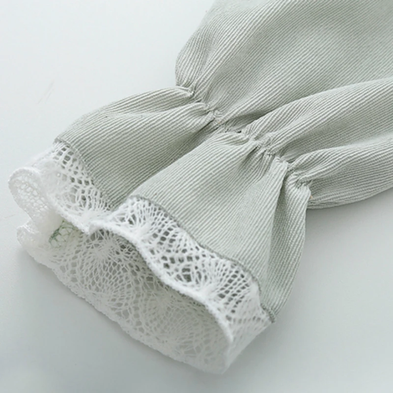 

Kimotimo Womens Tops and Blouses Flare Sleeve Lace Black Shirt Stand Collar Ruffles Ladies Korean Tops Blusas Femme Spring