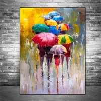 abstract girl holding an umbrella portrait oil paintings print on canvas wall art posters and prints for home wall decoration