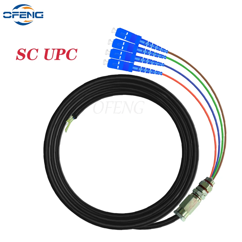 

4-ядерный SC/UPC Pigtail SM, одномодовый 3 м оптоволоконный кабель, наружный водонепроницаемый SC UPC FTTH Pigtai Джампер-кабель