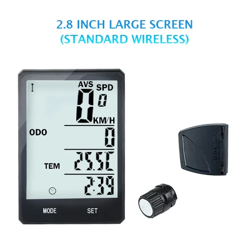 Wireless White INBIKE 2.8 ''большой Экран велосипедов компьютер Беспроводной велокомпьютер непромокаемые Спидометр пробега Велоспорт измеримым секундомер - Цвет: Wireless White