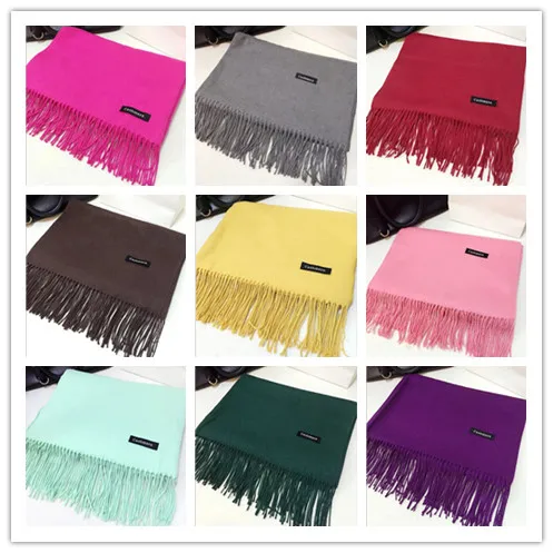 

Newest Red Black Green Solid Color Women Shawl 200cm Autumn Winter Men Business Fashion Scarf