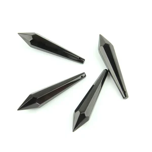 Черная хрустальная люстра K9 38 мм63 мм76 мм, подвески с призмами, граненые стеклянные U-образные капли для украшения торта