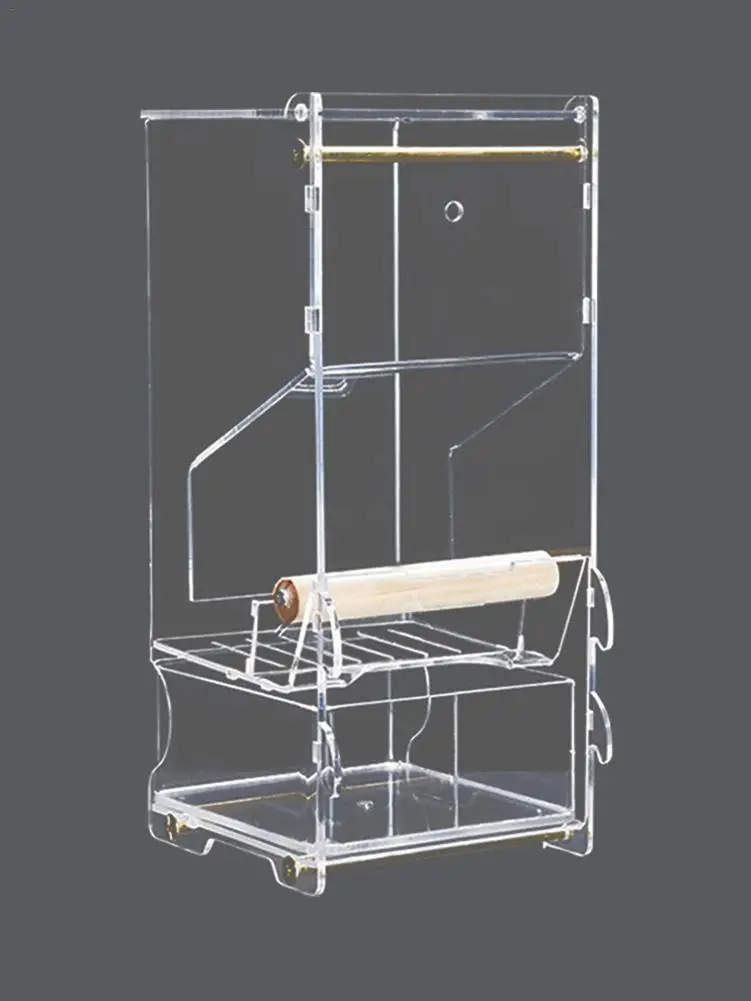 Попугай автоматическая кормушка Кормление птиц коробка с нашест для полюс