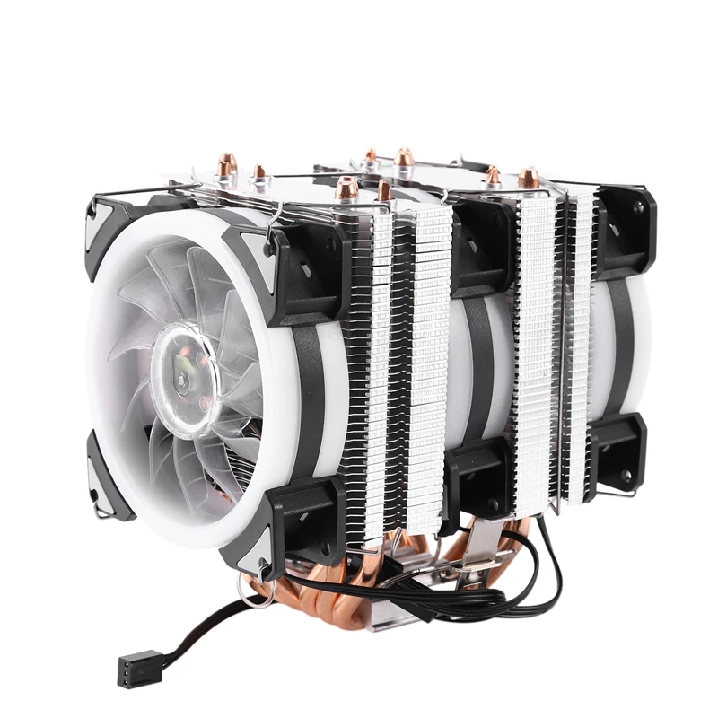 

6 Heatpipes Cpu Cooler Fan With Rgb Dual-Tower Radiator 9Cm Fan Cooling Heatsink For 775/1150/1151/1155/1156/1366 For Amd