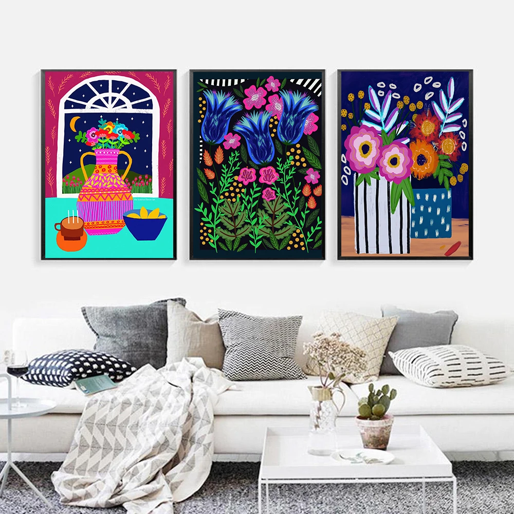 

Botanical Garden Poster Nordic Canvas Painting Abstract Plants Art Print Jungle Window Wall Picture For Living Room Home Decor