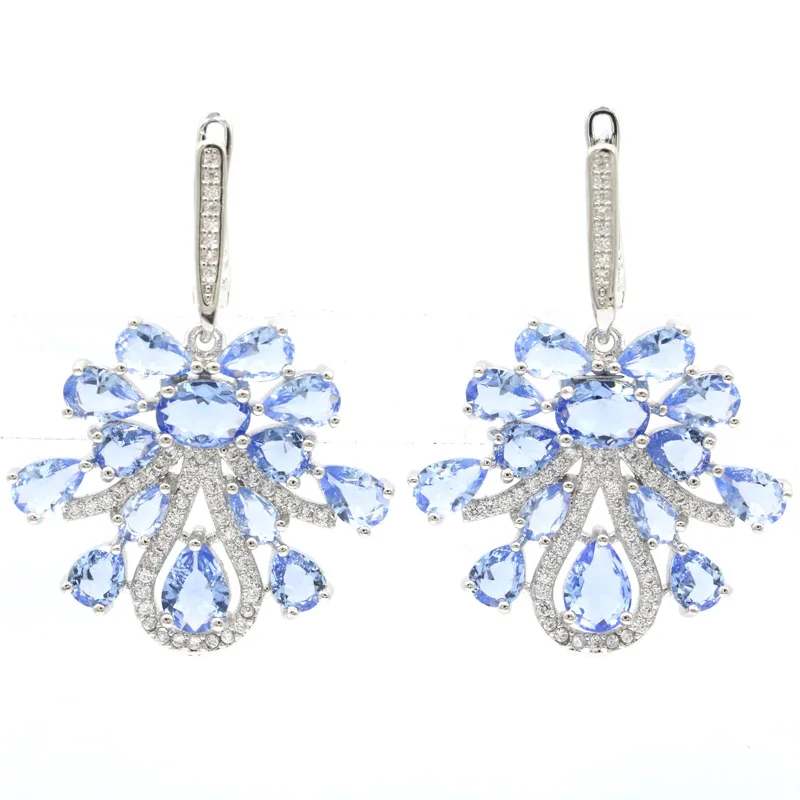 40x28 мм супер большой европейский дизайн создан фиолетовый танзанит белый циркон