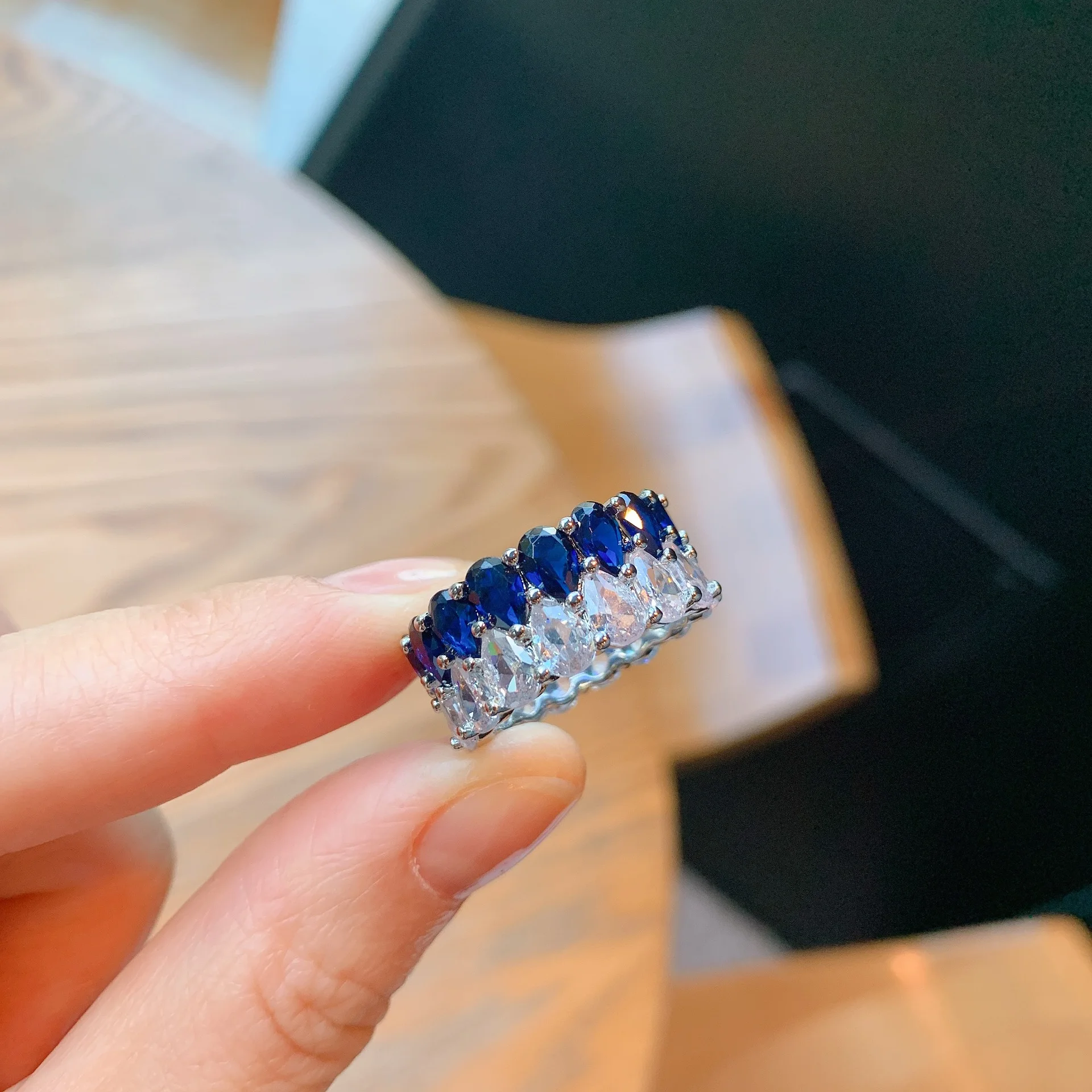 QTT вечность обещание кольцо с кристаллом AAA Cz обручальное свадебное кольца для