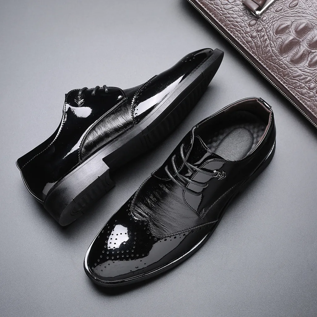 

Fashion All Season Men Dressing Shoes British Style Quality Leather Business Shoe Man's Lace Up Casual Outdoor Flats Dring Shoes