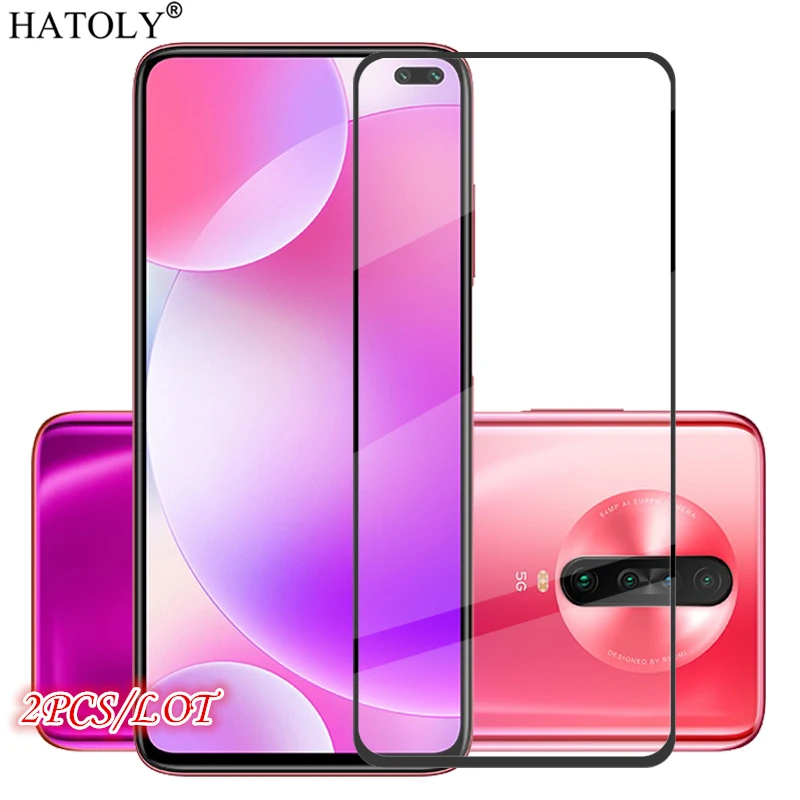 2 piezas de vidrio Xiaomi Poco X2 Protector de pantalla para Xiaomi Poco X2 de vidrio templado HD pegamento del tel&eacute;fono de la cubierta de vidrio para Xiaomi Poco X2-0