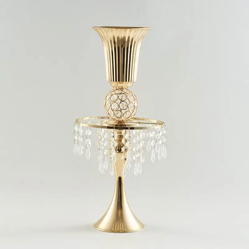 PEANDIM Золотая ваза для цветов элегантные свадебные центральные канделябры