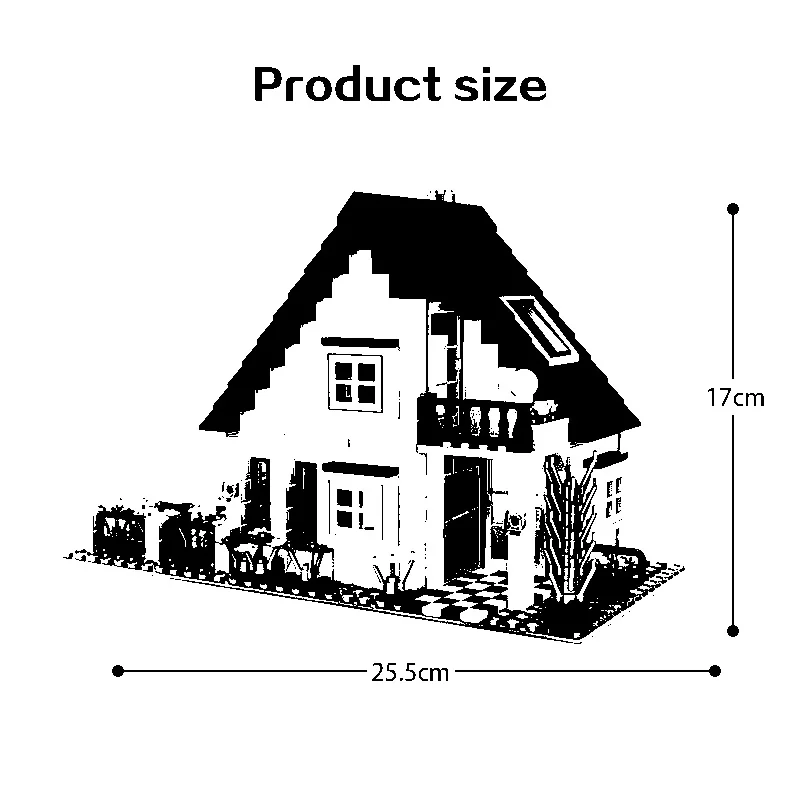

Streetscape series 32052 country villas house assembled building blocks manor building model children's birthday gift
