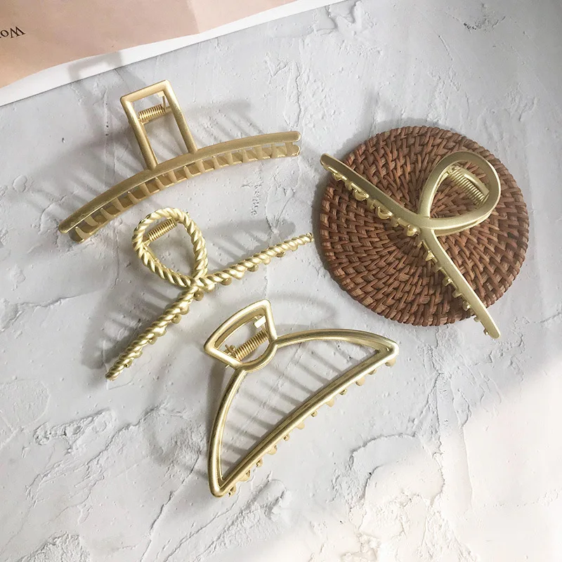 

New fashion shark clips dumb gold hairclips large metal shower hairpins Korean headpins headdress hair accessories for women