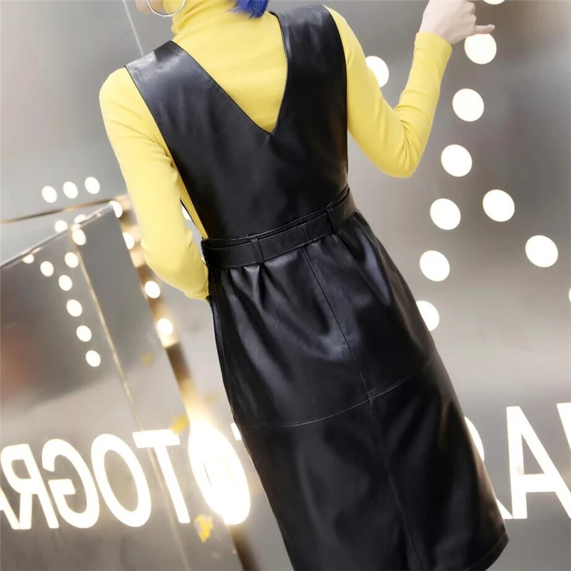 Платье на бретелях 2021 новые модные туфли из натуральной кожи Повседневные платья