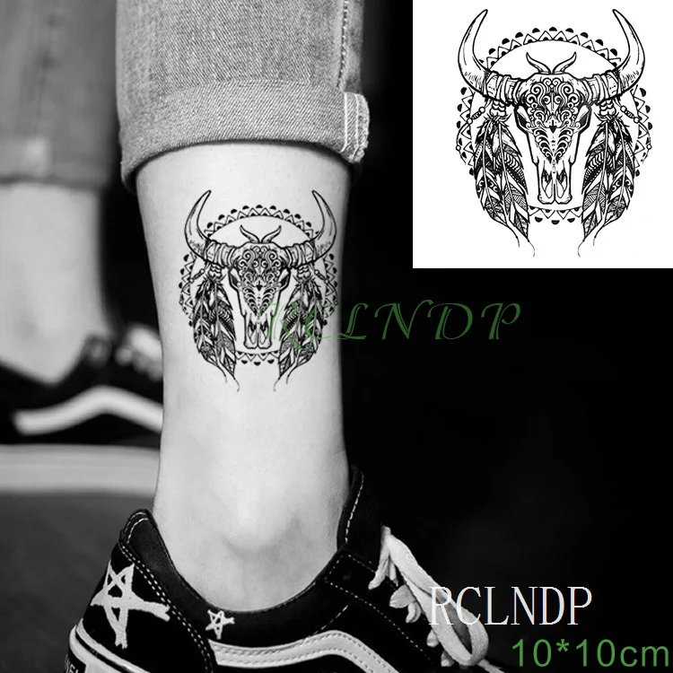 Водонепроницаемые временные тату наклейки с головой волка собаки поддельные