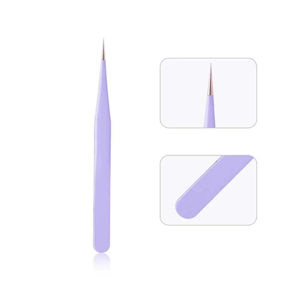 Новые фиолетовые цветные пинцеты из нержавеющей стали прямые изогнутые для