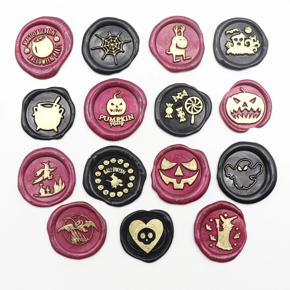 25 мм печать на Хэллоуин воск штамп кот череп летучая мышь тыква фотобумага для
