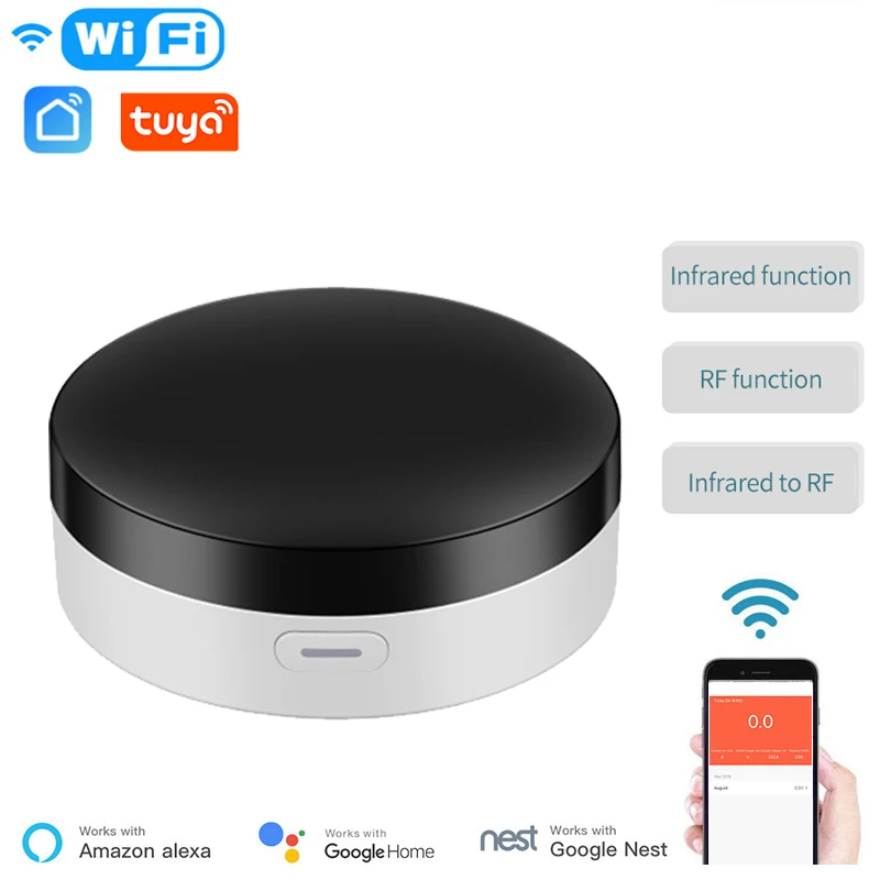 

WiFi IR Control Hub Smart Home Blaster Infrared Wireless Remote Control via Smart Life Tuya APP Work with Alexa Google Home