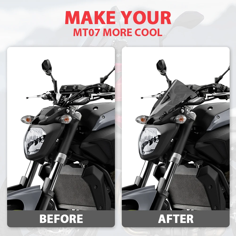 Ветровое стекло для YAMAHA MT 07 2017 лобовое MT07 MT-07 FZ07 2014 2015 2016 аксессуары мотоциклов |
