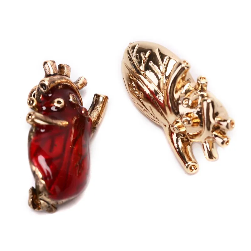 Новинка красные/Золотые эмалированные Броши с сердечком для женщин и мужчин