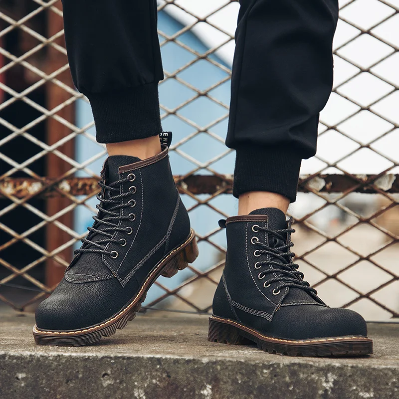 Мотоциклетные ботинки зимние теплые мужские на меху большие размеры