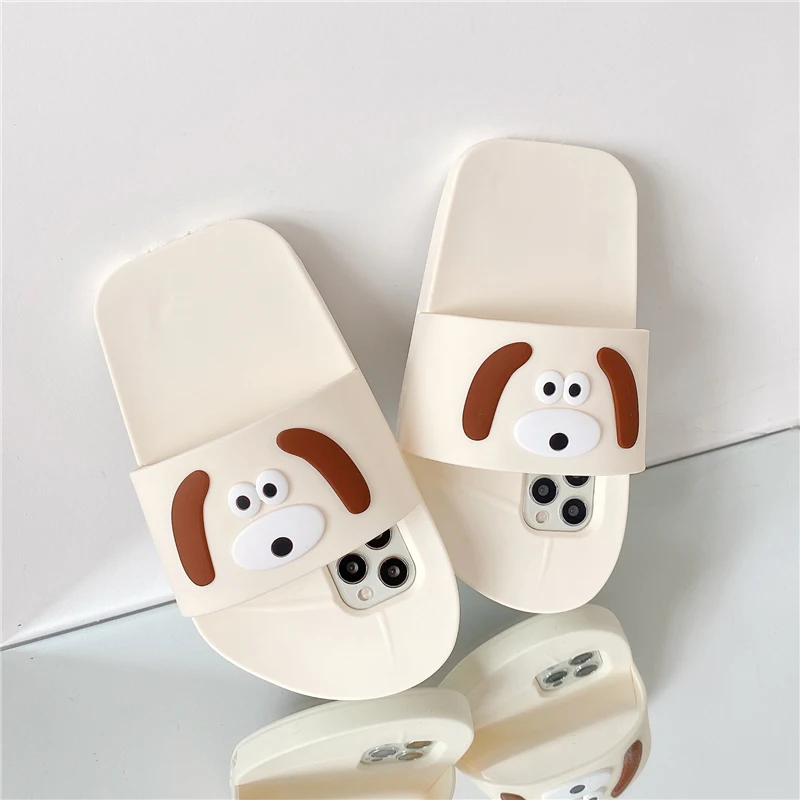 

Agrotera Soft Silicone Case Cover for iPhone 7 8 Plus X XS XR 11 Pro Max SE 2020 12 Funny 3D Cute Cartoon Dogs Puppy Slippers