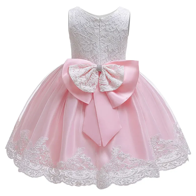pink Girl Lace Dress Costumes for Girls Christmas Party Elegant Princess Dress Girl Wedding Dress Child Clothes 3- 10 Years - Цвет: pink