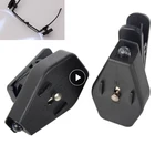 2 шт.компл. Регулируемая Мини-вспышка, универсальная лампа для очков, лампа для чтения, зажим для очков, фонарь для очков, гибсветильник для чтения книг