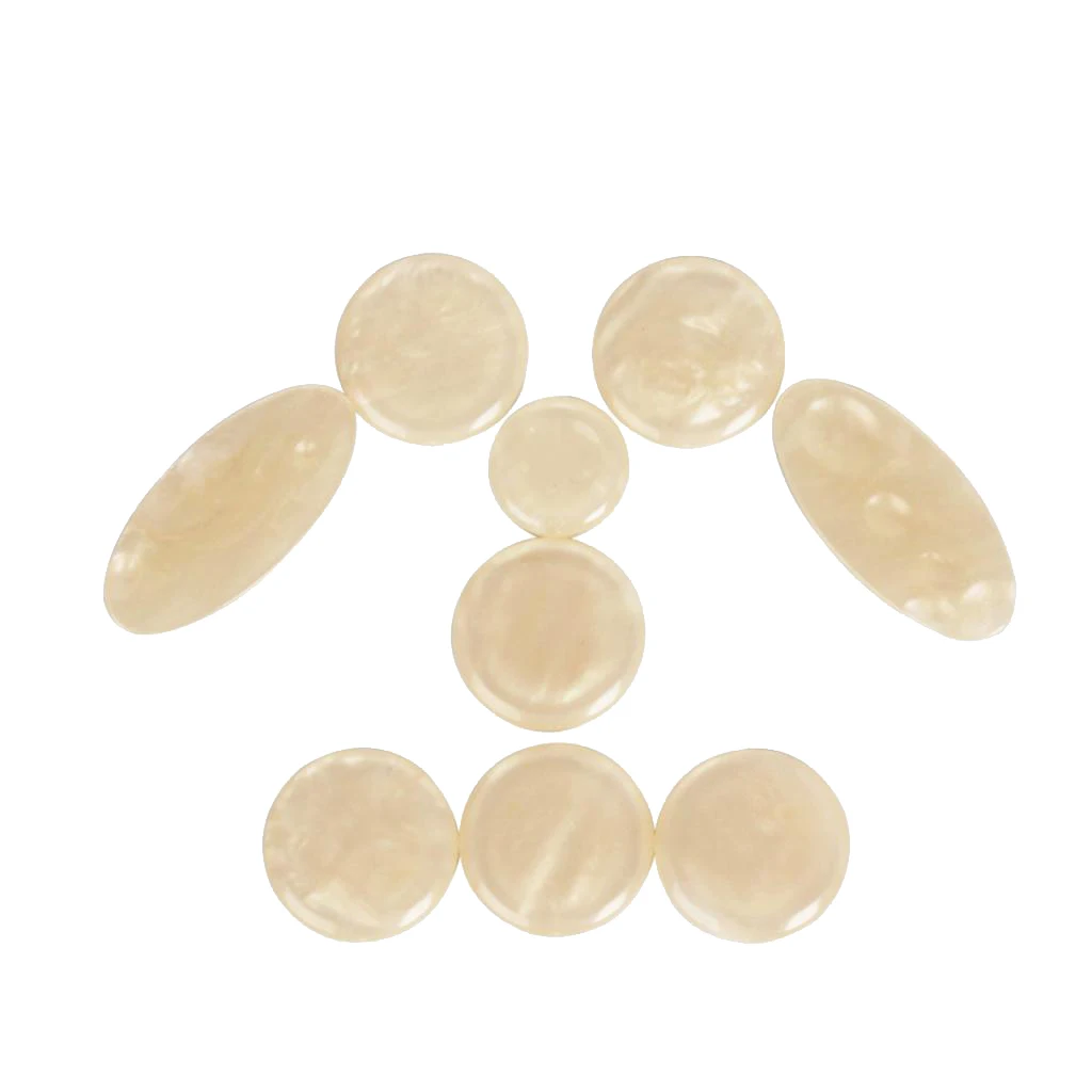 9 Pieces White Shell Key Button Inlays for Alto Tenor Soprano Saxophone Sax | Спорт и развлечения