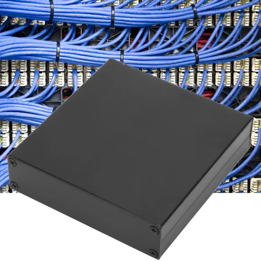 Матовый черный прессованный алюминиевый PCB для инструментов Коробка Чехол DIY электронная распределительная коробка для проводов 25x98x100 мм