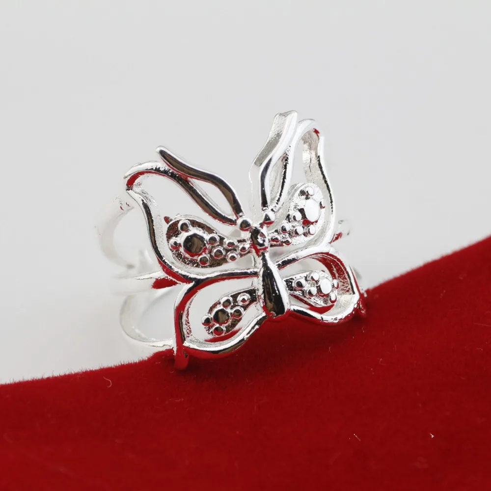 Женское кольцо из серебра 925 пробы с бабочкой|ring adapter|silver sunflower ringring din |