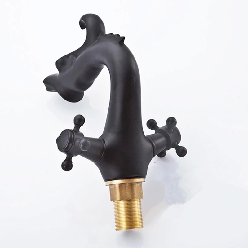 Смеситель для раковины Дракон Стиль Ванная комната раковина кран двойной крест