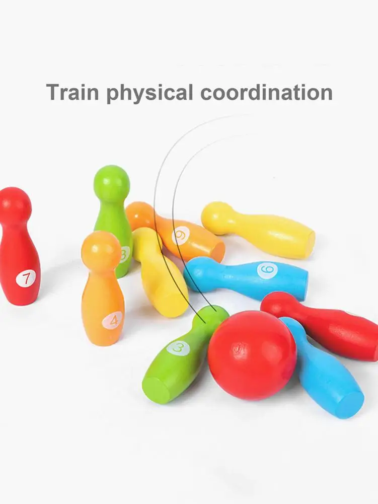 

Kids Bowling Game Indoor Sport Wooden educational parent-child interactive toys Bowling Sports