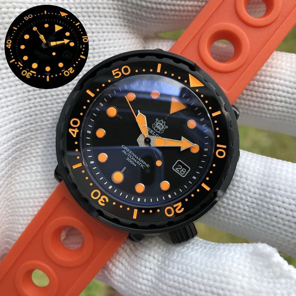 

STEELDIVE Diving Men Watch,Luxury Mens Automatic Watches Mechanical 30Bar Waterproof Wristwatch C3 Luminous Sapphire NH35 Black