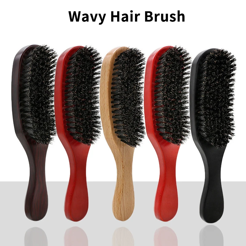

Wave Hair Brush Beech Boar Bristle Hair Comb Natural Texture Massage Cleaning Care Head Scalp Anti-tangling Hairbrush