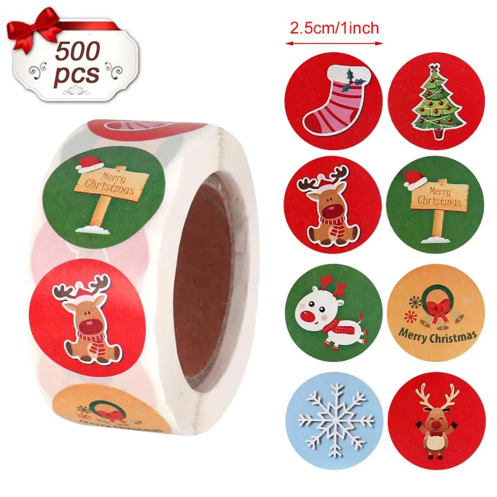 

500pcs Candy Bags Box Sticker Gift Bag Sealing Christmas Sticker Thank You Love Wedding Birthday Cookie Bag Kraft Paper Sticker