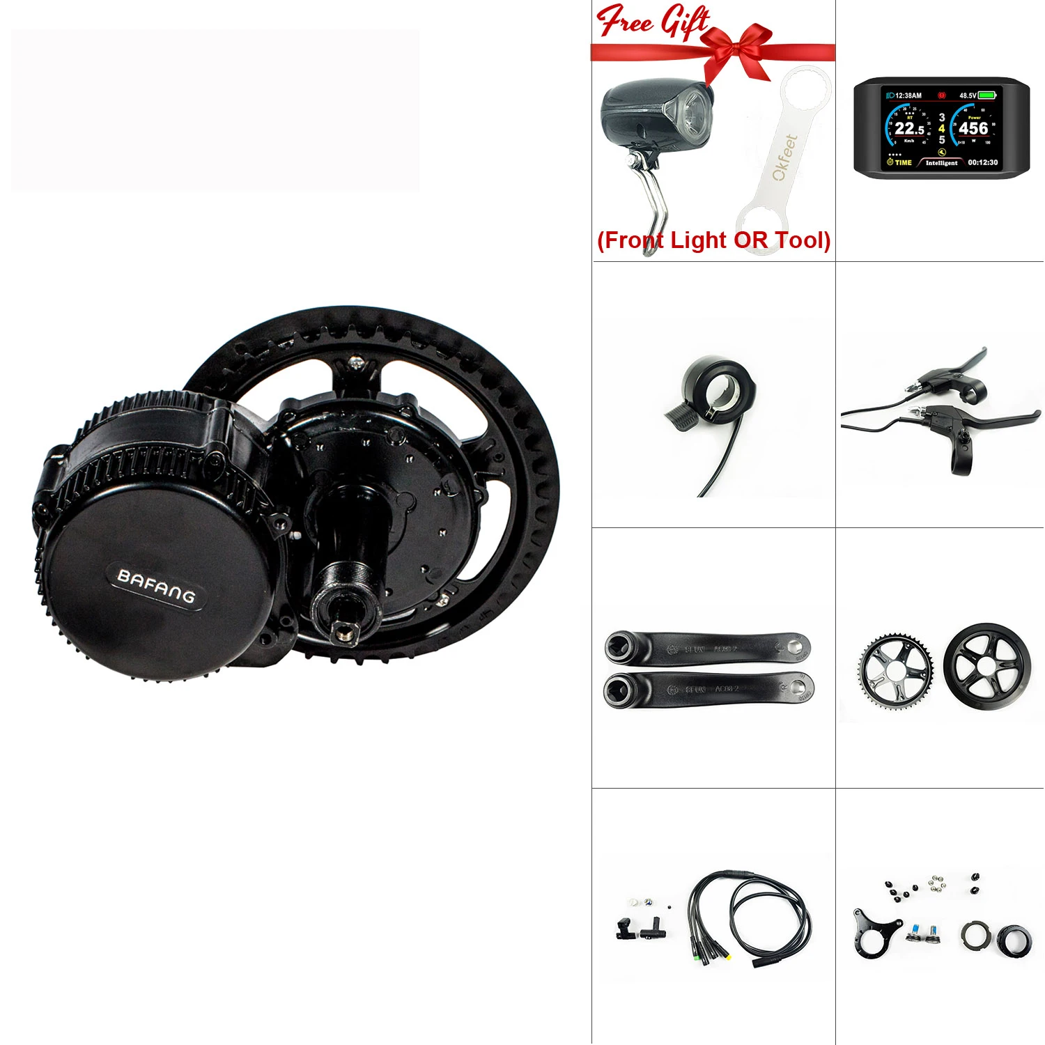 Комплект для переоборудования электровелосипеда 8fun BBS02B BBS02 36 В 500 Вт с дисплеем