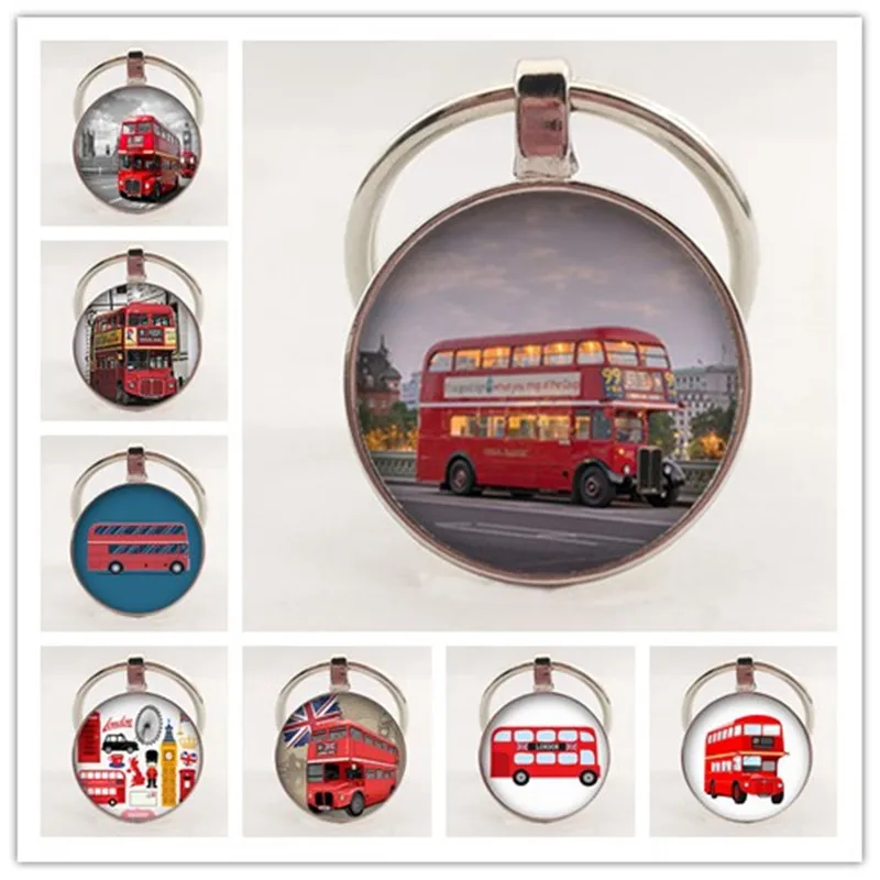Винтажный брелок с лондонским автобусом бронзовый узором в виде автобуса