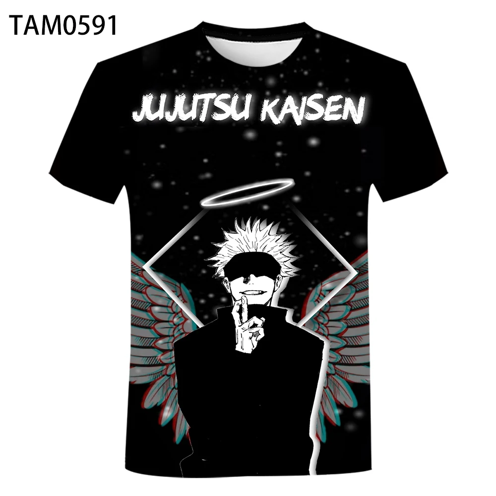 

Летние мужские футболки с 3D-принтом из аниме ююютсу кайсена, свободные топы большого размера в стиле годзё Сатору, футболки в стиле Харадзюк...